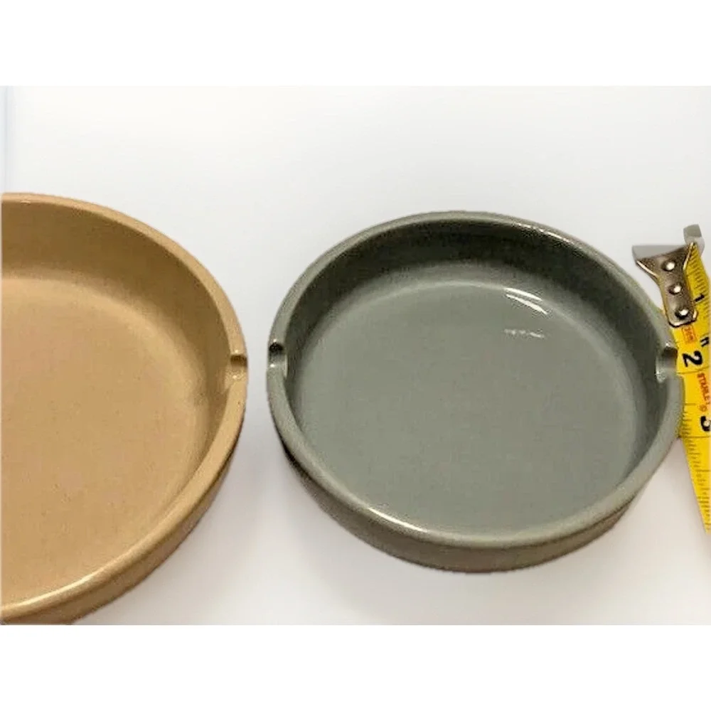 VTG Ceramic Catchall Ashtray MCM Minimalist Boho 2PC Retro Table Decor Staging